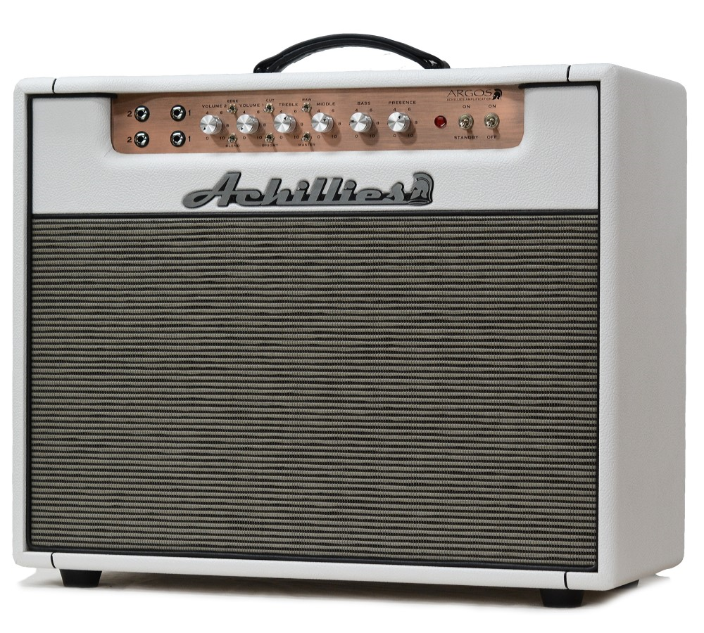 Achillies Argos 2x10 40W Tube Guitar Combo Amplifier with Creambacks - Hot White Bronco Tolex