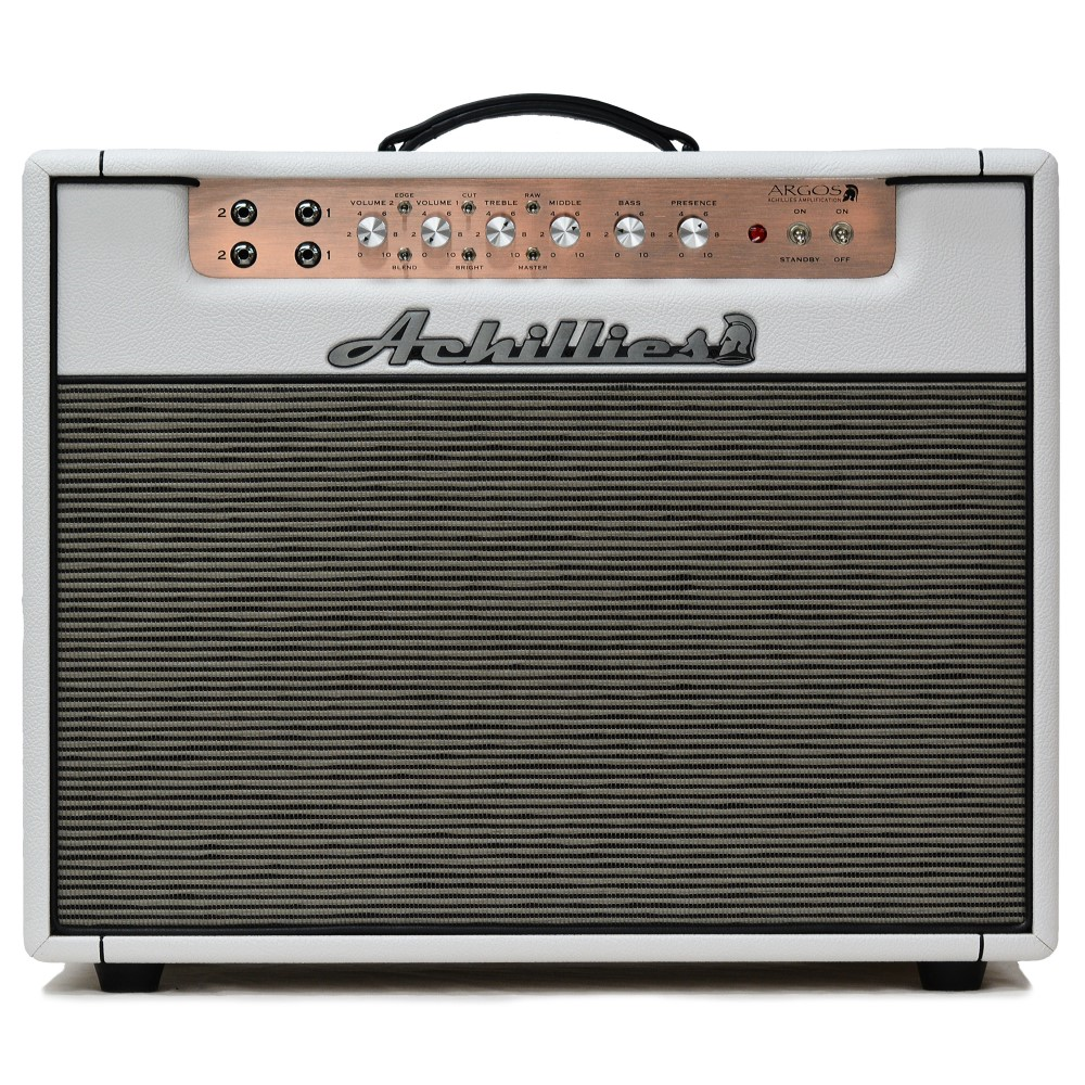 Achillies Argos 2x10 40W Tube Guitar Combo Amplifier with Creambacks - Hot White Bronco Tolex