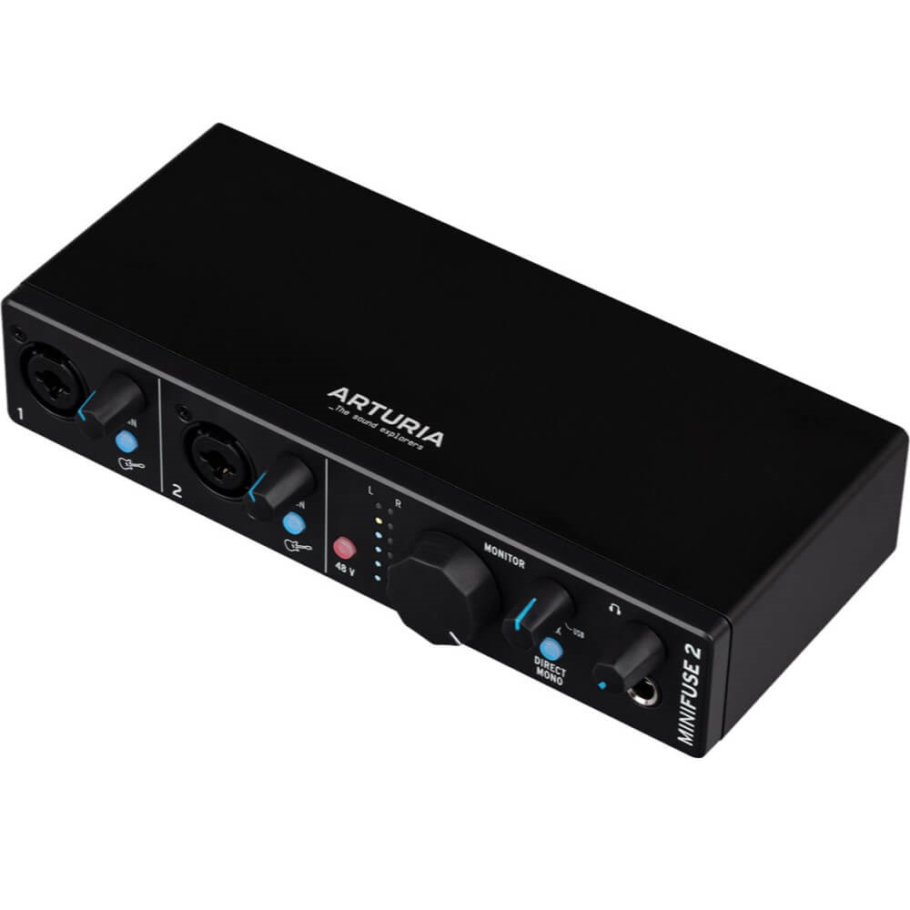 Arturia MiniFuse 2 Complete Recording Pack with Interface, Microphone, Headphones, and Cable - Black