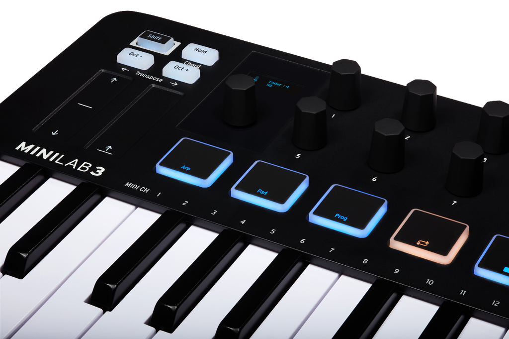 Arturia Minilab Mk3 Compact Midi Keyboard and Pad Controller - Black