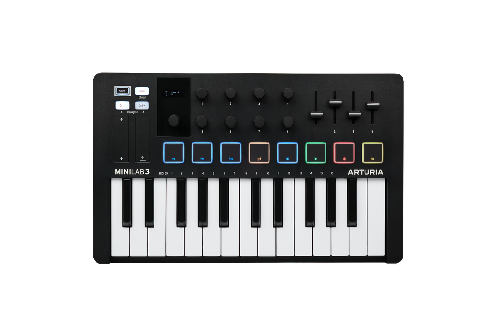 Arturia Minilab Mk3 Compact Midi Keyboard and Pad Controller - Black
