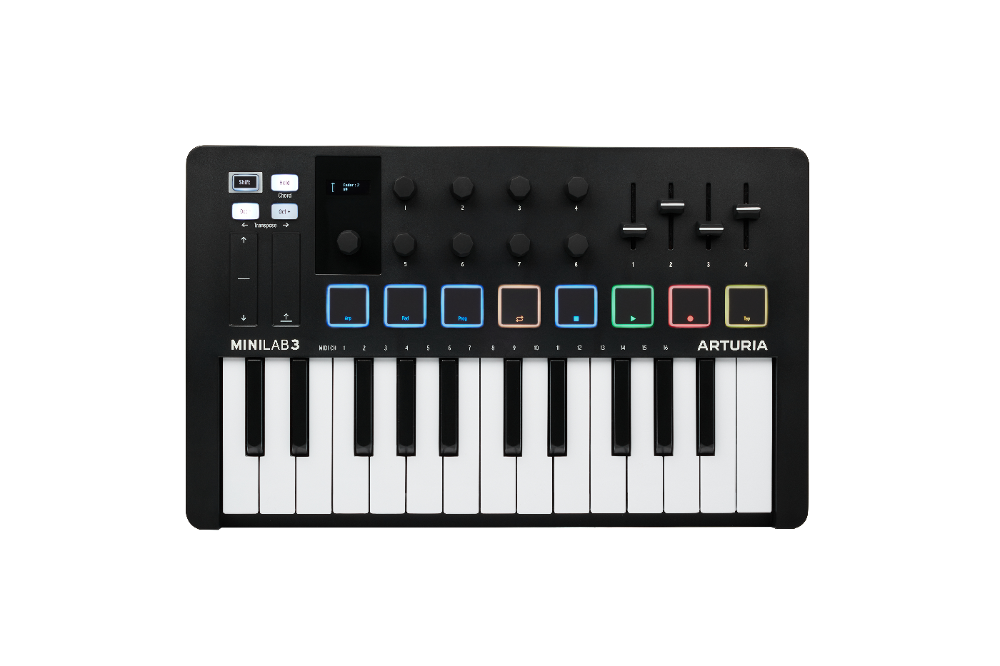 Arturia Minilab Mk3 Compact Midi Keyboard and Pad Controller - Black