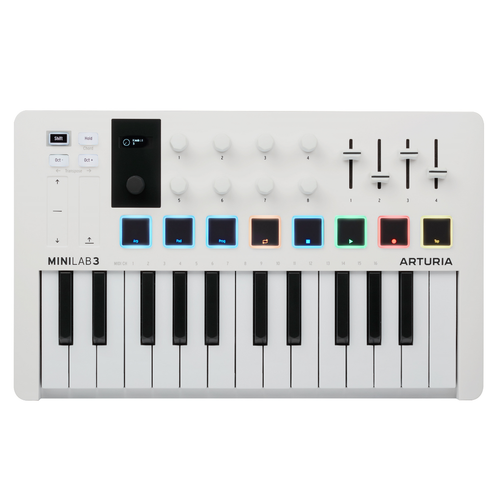 Arturia Minilab Mk3 Compact Midi Keyboard and Pad Controller - White