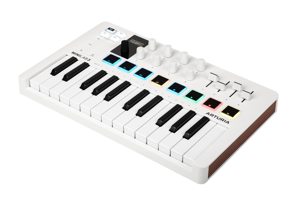 Arturia Minilab Mk3 Compact Midi Keyboard and Pad Controller - White