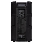 RCF ART 910-A powered PA speaker with 10-inch woofer and 2100W amplifier, shown from a front angle with control panel.