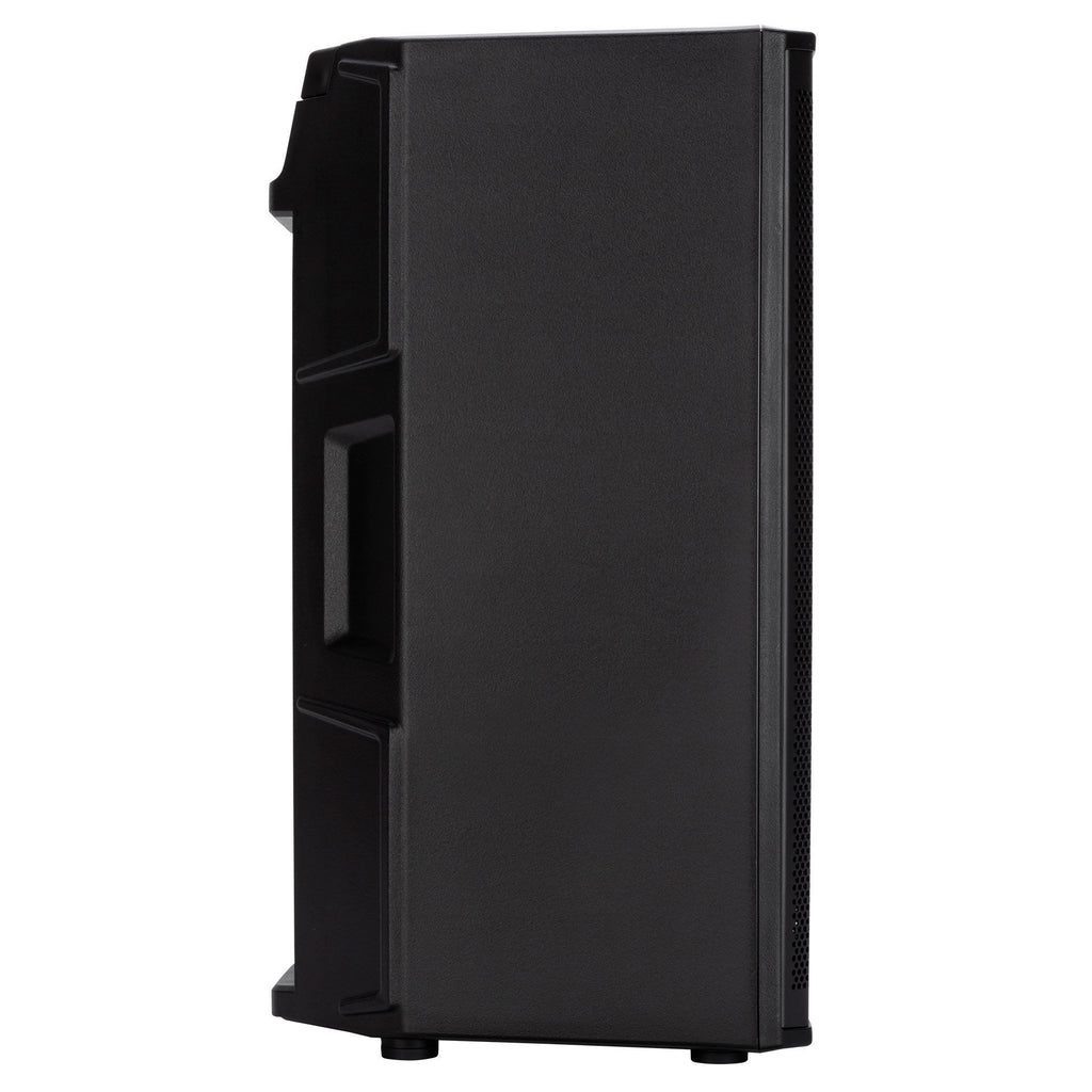RCF ART 910-A 2100W 10-inch powered PA speaker with control panel and speaker grille in a professional audio setup.