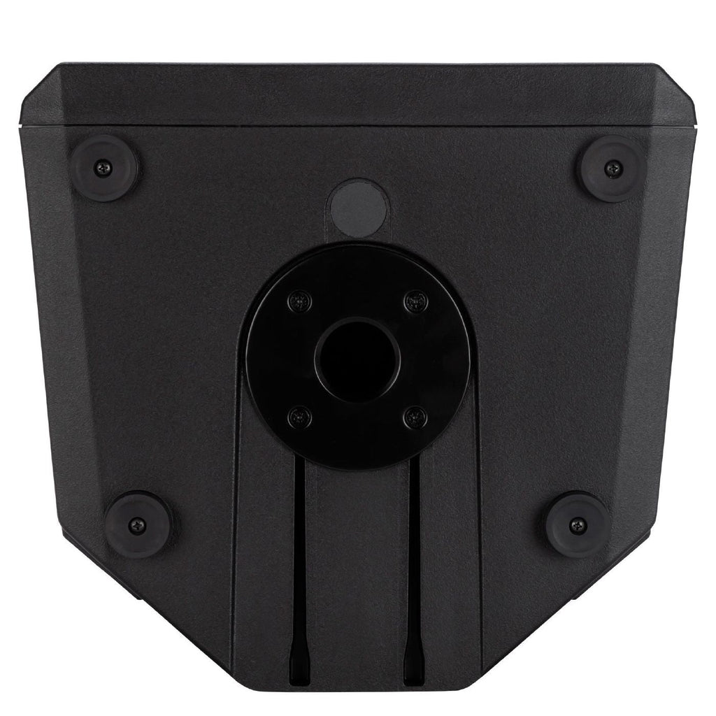 RCF ART 910-A powered PA speaker with a 10-inch woofer and 2100W amplifier, shown with control panel and speaker grille.