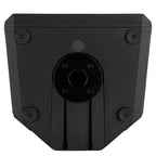 RCF ART 910-A powered PA speaker with a 10-inch woofer and 2100W amplifier, shown with control panel and speaker grille.