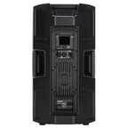 RCF ART 912-AX powered PA speaker with DSP and Bluetooth, showing a sleek black cabinet with control panel and handles.