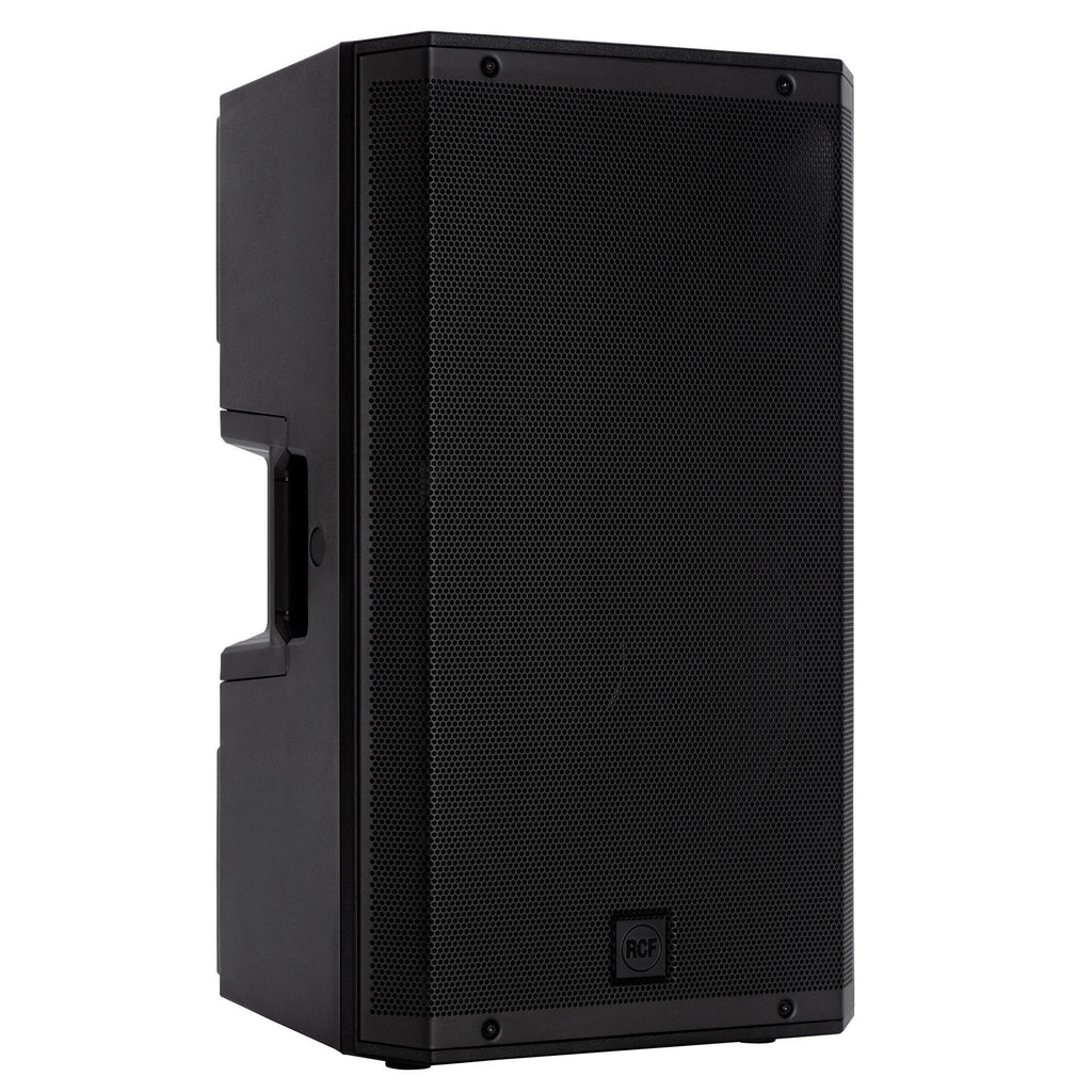 RCF ART 912-A 2100W powered PA speaker with a black enclosure and control panel, designed for professional audio applications.