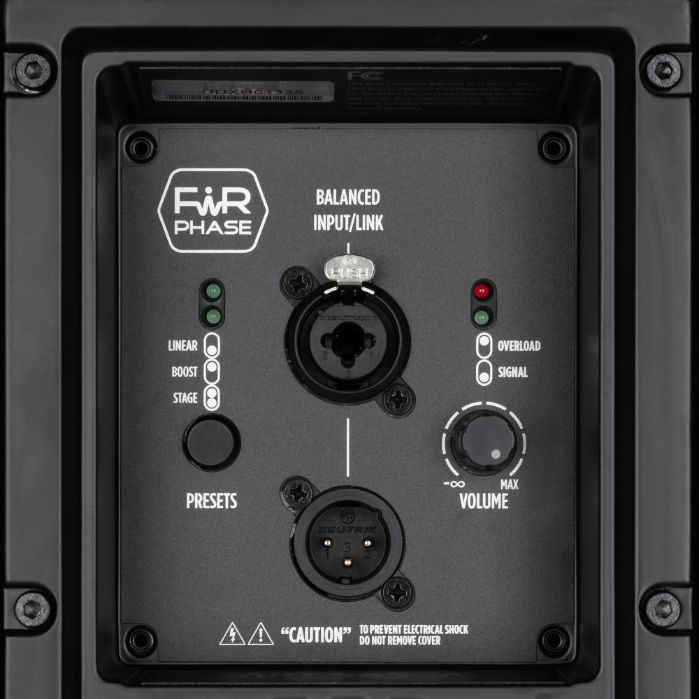 RCF ART 915-A 2100W powered PA speaker with a large speaker cone and control panel, designed for professional sound reinforcement.