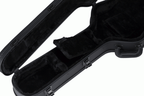 Gibson ES-335 modern electric guitar hardshell case with black exterior and sturdy handle, designed for secure guitar protection.