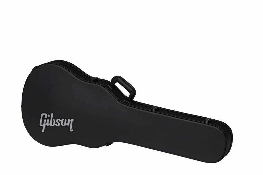 Gibson ES-339 modern electric guitar in a black hardshell case, showing the case's exterior with Gibson branding and sturdy handle.