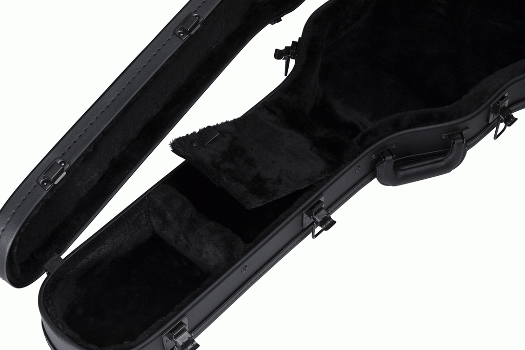 Gibson ES-339 modern electric guitar in a hardshell case, showing the case's black exterior and Gibson branding.