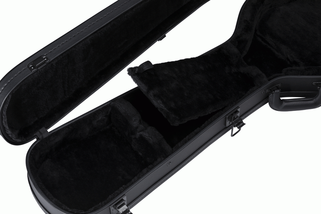 Gibson SG Bass guitar hardshell case with padded interior and sturdy exterior, designed for secure transport and storage of bass guitars.