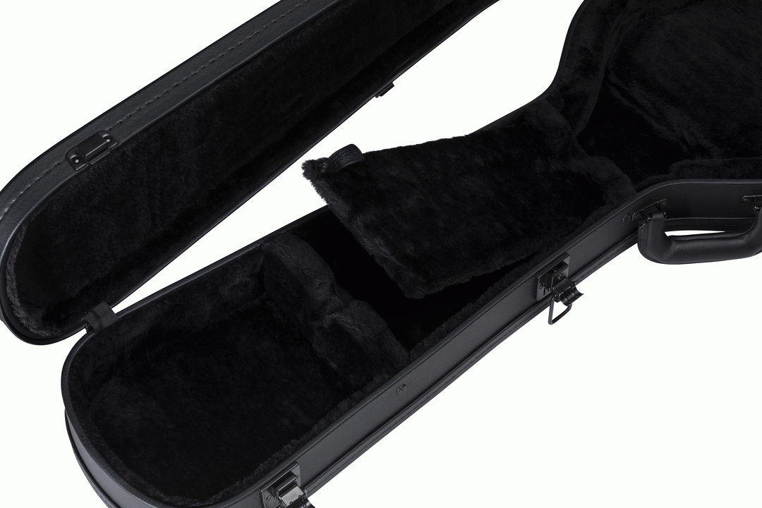 Gibson SG Bass guitar hardshell case with padded interior and sturdy exterior, designed for secure transport and storage of bass guitars.