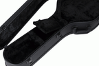 Gibson dreadnought modern acoustic guitar hardshell case with padded interior and sturdy black exterior for protection.