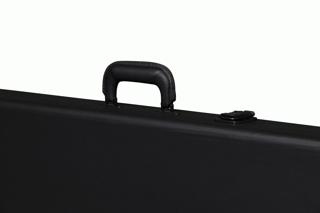 Gibson Explorer modern electric guitar hardshell case, black with padded interior, sturdy handle, and secure latches for guitar protection