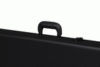 Gibson Firebird electric guitar in a hardshell case, showing the sturdy black guitar bag with Gibson branding and padded interior.