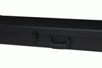 Gibson Firebird electric guitar hardshell case with black exterior and plush interior, designed for secure guitar storage and transport.