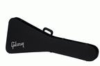 Gibson Flying V modern electric guitar in a hardshell case, showing the black protective exterior and handle for guitar storage.