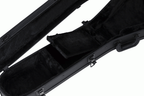Gibson Flying V modern electric guitar in hardshell case, showing the black Gibson guitar bag with padded interior and secure zipper.