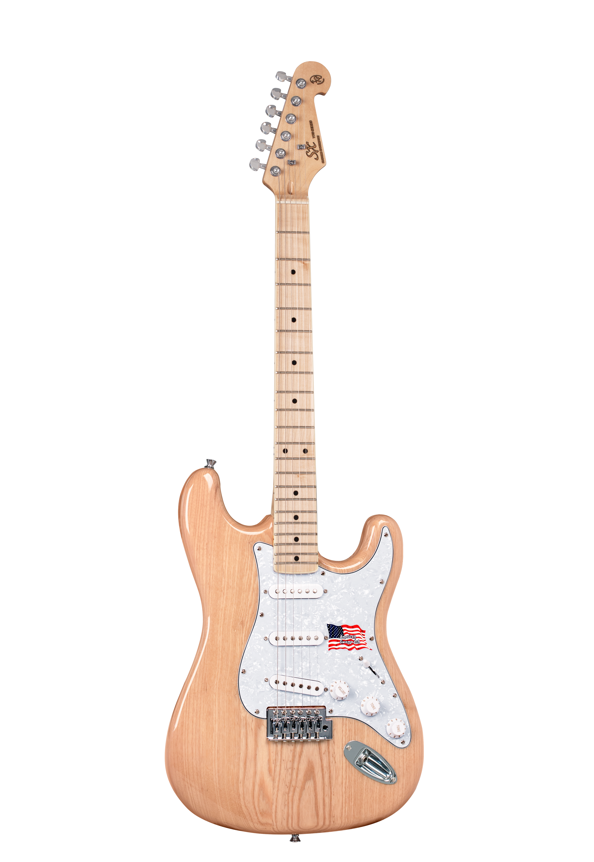 SX Essex ASH2M Ash Series ST Style Electric Guitar in Natural Gloss