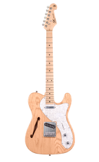 SX ASH3TNA Ash Series TL Style Hollow Body Electric Guitar in Natural Gloss
