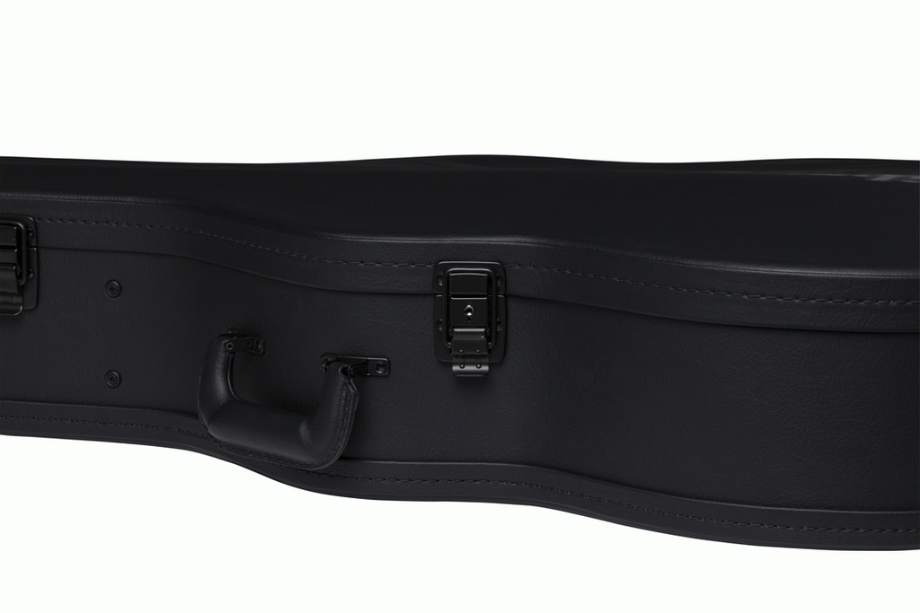 Gibson J185 modern acoustic guitar in a hardshell case, showcasing the protective exterior and handle for travel and storage.