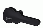 Gibson SJ200 modern acoustic guitar in a hardshell case, showing the sturdy black protective exterior and interior padding.