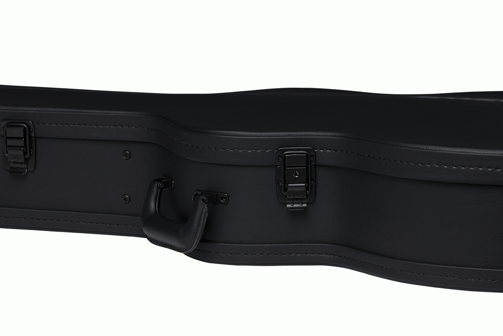 Gibson smallbody acoustic guitar in a modern hardshell case with padded interior and secure latches for protection.