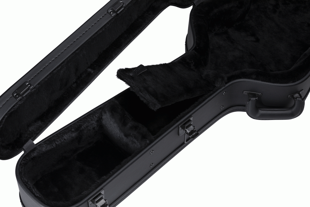 Gibson smallbody acoustic guitar in a modern hardshell case with padded interior and sturdy exterior, designed for protection and portability.