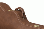 Gibson small body acoustic guitar hardshell case with plush interior and sturdy exterior for protection and transport.