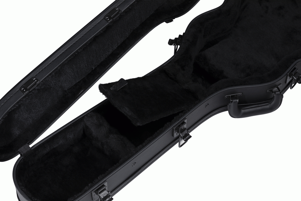 Gibson Les Paul Modern electric guitar in a hardshell case with padded interior, sturdy handle, and secure latches.