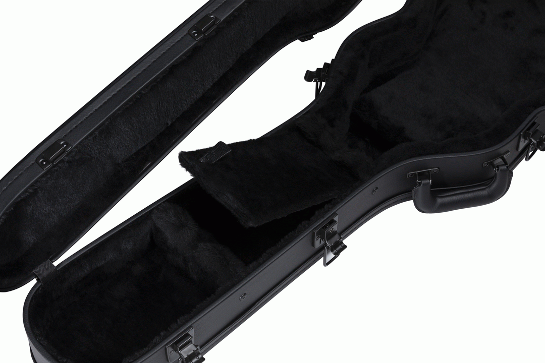 Gibson Les Paul Modern electric guitar in a hardshell case with padded interior, sturdy handle, and secure latches.