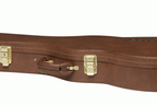 Gibson Les Paul Junior electric guitar hardshell case showing sturdy black exterior and padded interior for guitar protection
