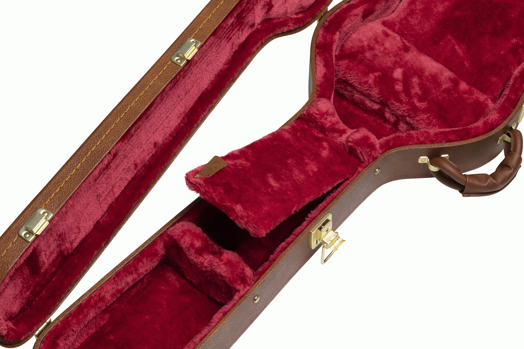 Gibson SG Original electric guitar hardshell case with padded interior and sturdy exterior for secure instrument protection.