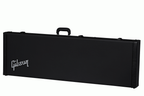 Gibson Thunderbird electric guitar in hardshell case, black exterior, padded interior, secure latches, designed for guitar protection