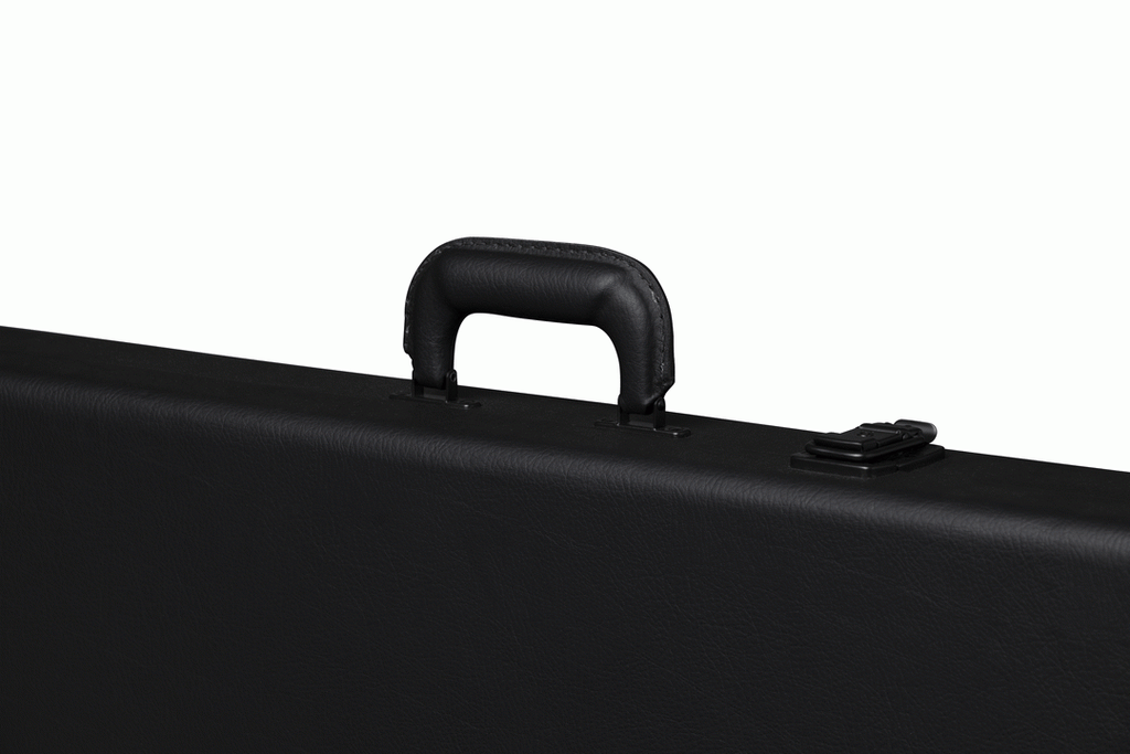 Gibson Thunderbird electric guitar hardshell case with padded interior and sturdy exterior for guitar protection.