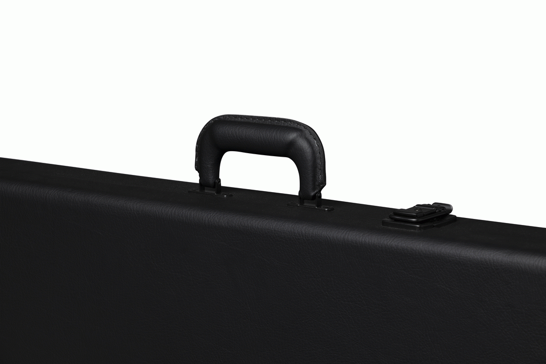 Gibson Thunderbird electric guitar hardshell case with padded interior and sturdy exterior for guitar protection.
