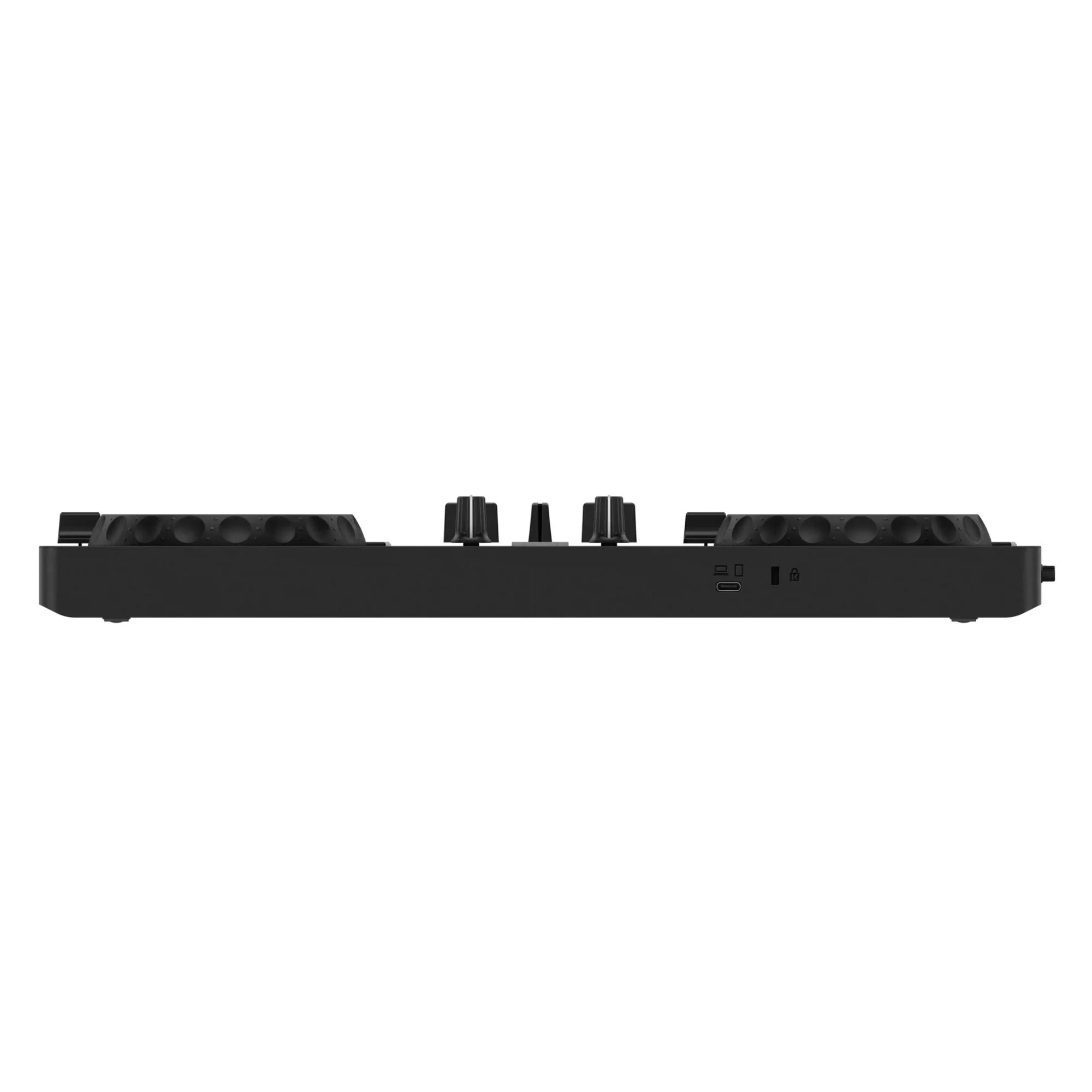 AlphaTheta DDJ-FLX2 compact 2-channel DJ controller with jog wheels, mixer knobs, and performance pads for DJing.