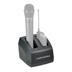 Audio-Technica ATWCHG2 two-bay recharging station for wireless microphones, designed for the 2000 Series.