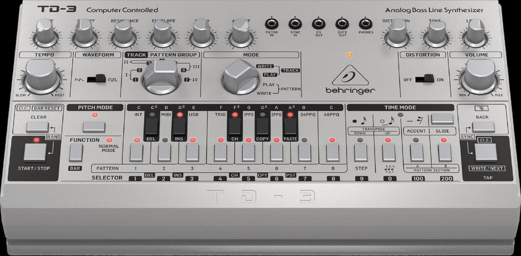 Behringer TD3-SR Analog Bass Line Synthesizer in Silver