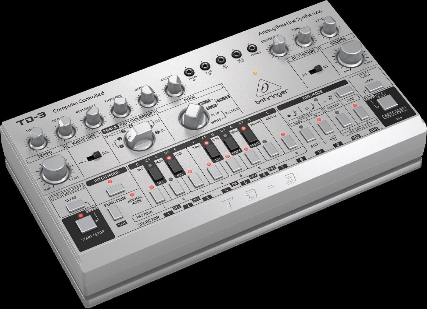 Behringer TD3-SR Analog Bass Line Synthesizer in Silver