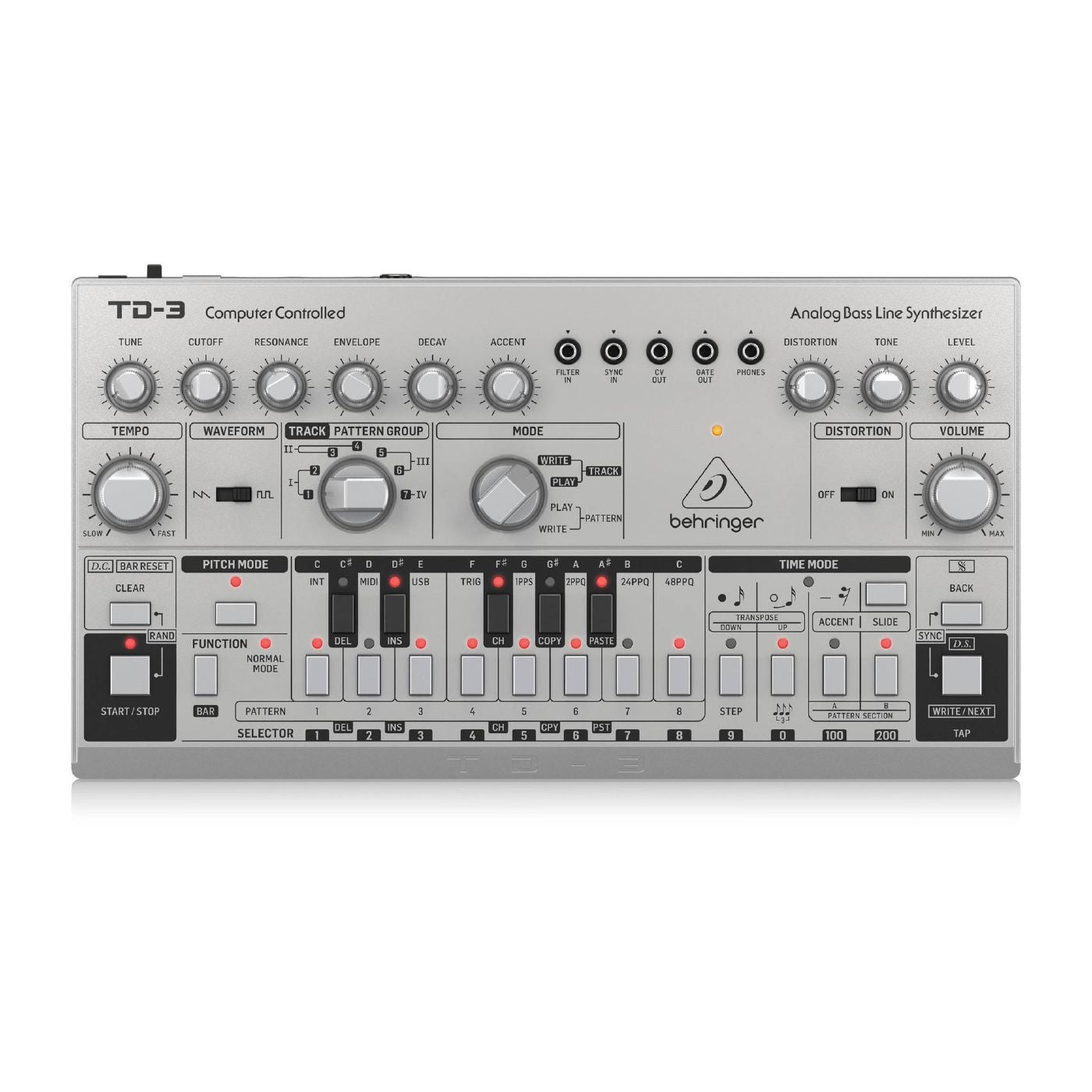 Behringer TD3-SR Analog Bass Line Synthesizer in Silver