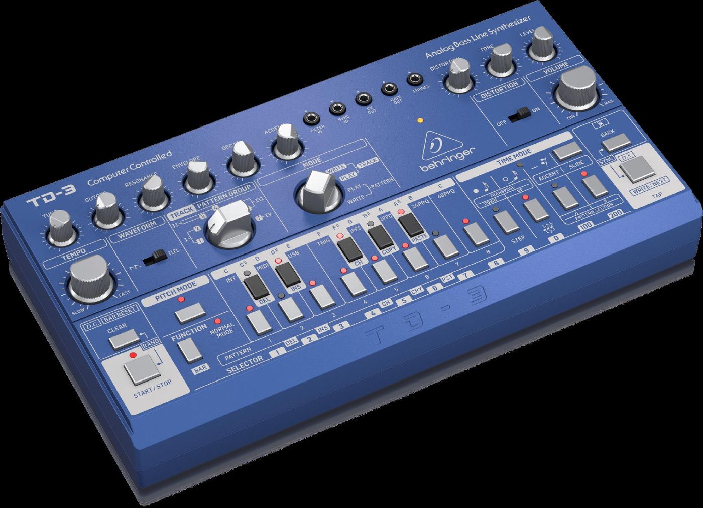 Behringer TD3-BU Analog Bass Line Synthesizer in Blue