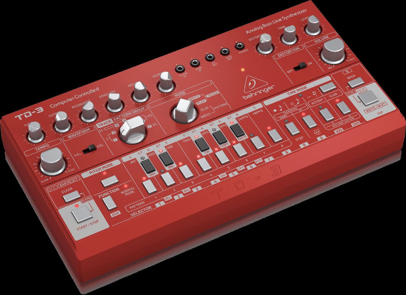 Behringer TD3-RD Analog Bass Line Synthesizer in Red
