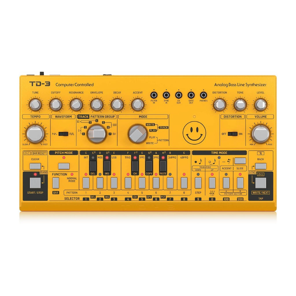 Behringer TD3-AM Analog Bass Line Synthesizer in Yellow