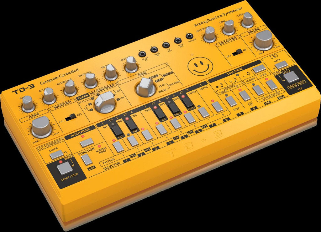 Behringer TD3-AM Analog Bass Line Synthesizer in Yellow