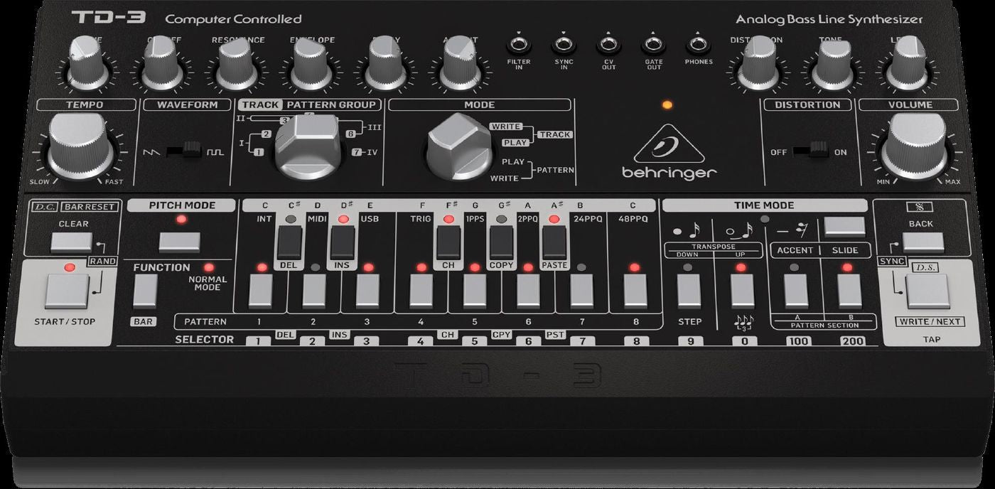 Behringer TD3-BK Analog Bass Line Synthesizer in Black